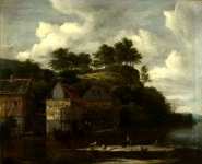 Jacob van Ruisdael - Three Watermills with Washerwomen